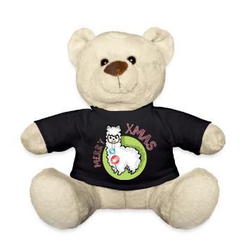 merry christmas alpaka Symbol Natur Tiere xmas - Teddy - Schwarz - Vorne