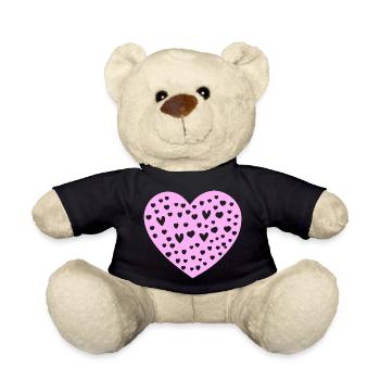Herz Symbol Liebe süß Herzen rosa Zeichnung 11 - Teddy - Schwarz - Vorne