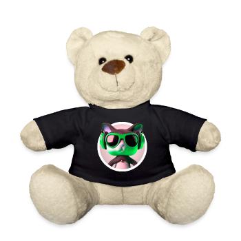 Cat Glasses Turntable DJ Disco Club Headphones - Teddy Bear - black - Front