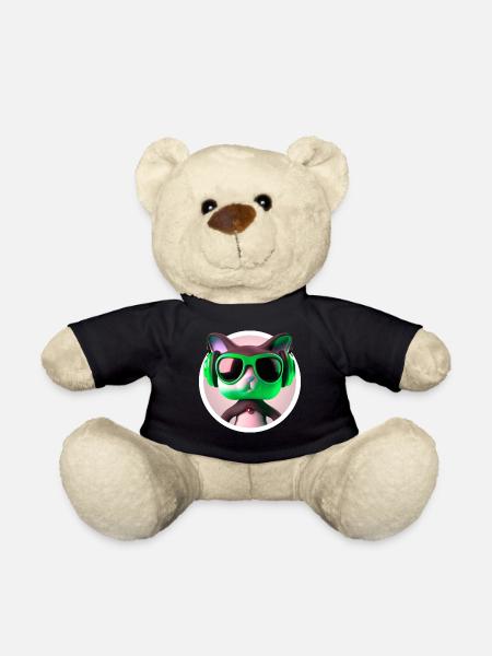 Katze Brille Turntable DJ Disco Club Kopfhörer - Teddy - Schwarz
