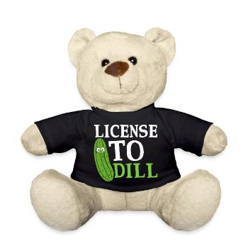 License To Dill Pickle Cucumber - Teddy Bear - black - Front