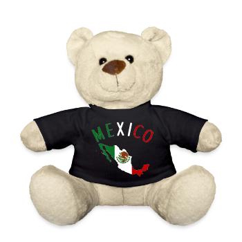 Carte du drapeau du Mexique - Nounours - noir - Devant