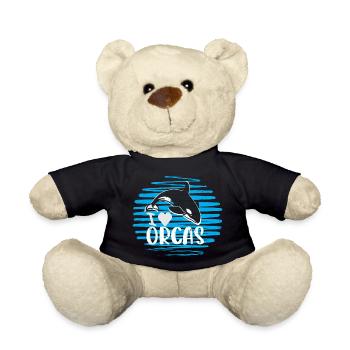 Orcas Are my Spirit Animal - Teddy Bear - black - Front