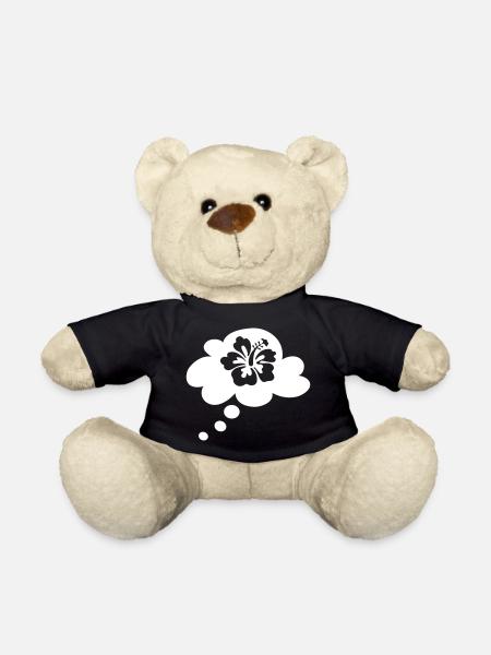 Urlaubsreif Hawai Blüte Sprechblase Denkblase Fun - Teddy - Schwarz