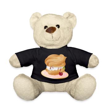 Cream puff filled with cream and cherry - Teddy Bear - black - Front