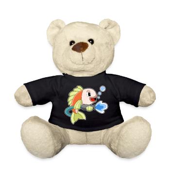 Fish Firefighter Fire Hose Fire Hose Fire Brigade - Teddy Bear - black - Front