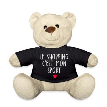 le shopping c est mon sport / cadeau humour femme - Nounours - noir - Devant