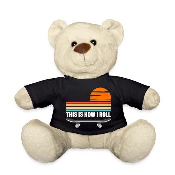 Skateboarden So rolle ich - Teddy - Schwarz - Vorne