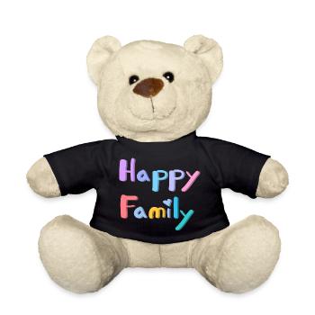 HAPPY FAMILY TEXT - Teddy Bear - black - Front