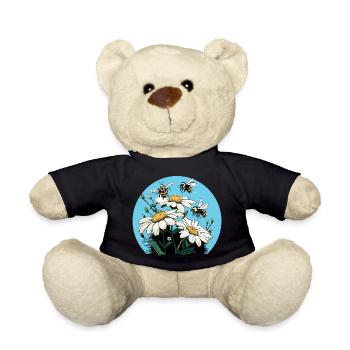 Gänseblümchen und Bienen - weiße/gelbe Blumen - Teddy - Schwarz - Vorne