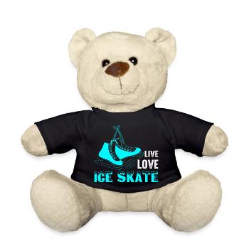 Live Love Ice Skate Figure Skater Ice Skating - Teddy - Schwarz - Vorne