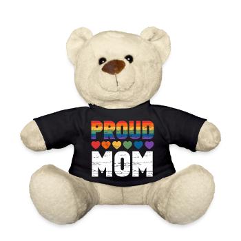 Stolze Mama LGBT Regenbogenherz - Teddy - Schwarz - Vorne