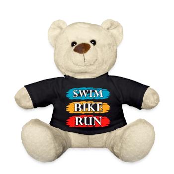 Triathlon Natation Bike Run Marathon - Nounours - noir - Devant