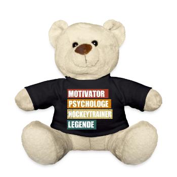 Lustiger Hockeytrainer Spruch - Teddy - Schwarz - Vorne