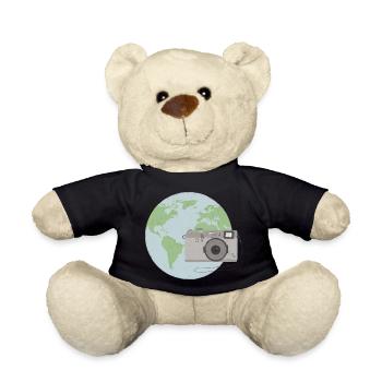 Weltkugel mit Kamera - Teddy - Schwarz - Vorne