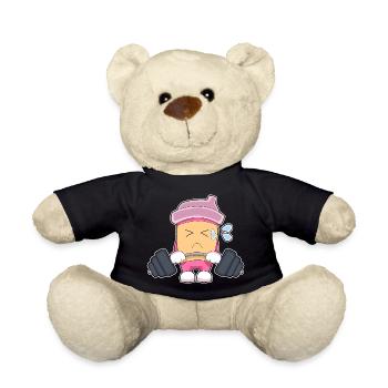 Kaffee Bodybuilder Langhantel Bodybuilding - Teddy - Schwarz - Vorne
