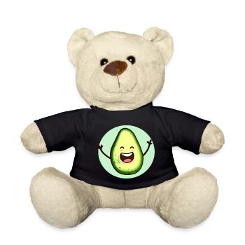 Happy avocado - Teddy Bear - black - Front