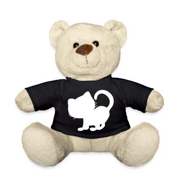 Chat Silhouette Vecteur Chat Amour Fan Animal Amour - Nounours - noir - Devant
