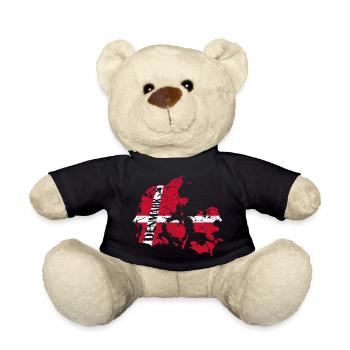 Denmark national flag Danish pride Nordic - Teddy Bear - black - Front