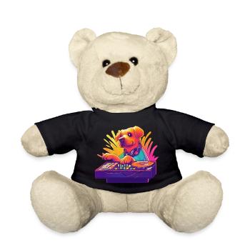 Hund DJ Hundebesitzer DJ Geschenkidee - Teddy - Schwarz - Vorne