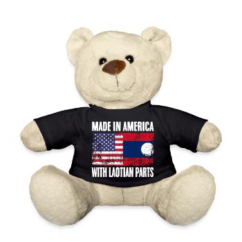 Made In America Vintage Half American Half Laotian - Teddy Bear - black - Front