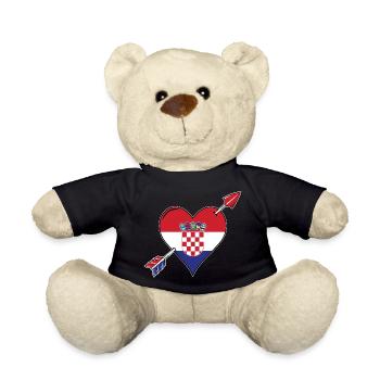Croatie drapeau coeur amoureux - Nounours - noir - Devant