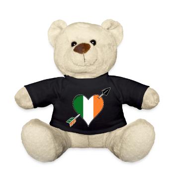 Ireland flag heart in love - Teddy Bear - black - Front