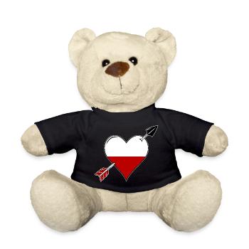 Polen Flagge Herz verliebt - Teddy - Schwarz - Vorne
