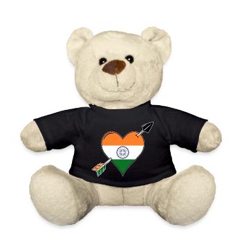 Indien Flagge Herz verliebt - Teddy - Schwarz - Vorne