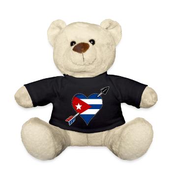 Cuba flag heart in love - Teddy Bear - black - Front
