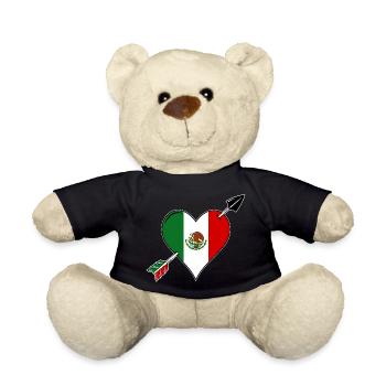 Mexiko Flagge Herz Liebe - Teddy - Schwarz - Vorne