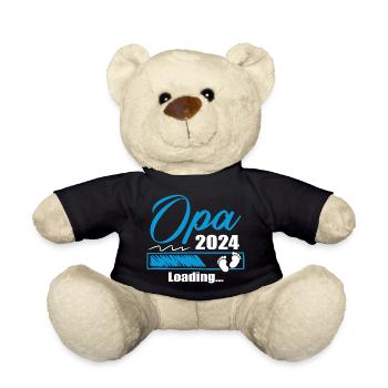 Werdender Opa 2024 Opa loading Geschenk Männer - Teddy - Schwarz - Vorne