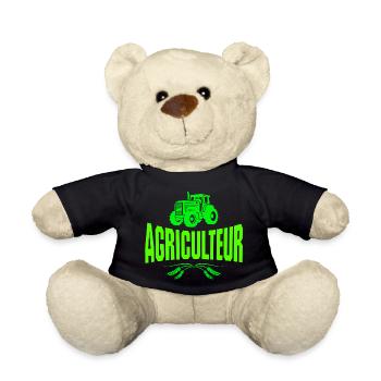 agriculteur, agriculture, paysan - Nounours - noir - Devant
