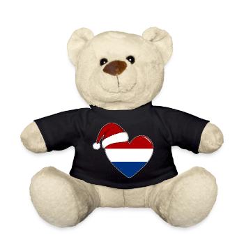Drapeau de Hollande coeur de Noël - Nounours - noir - Devant