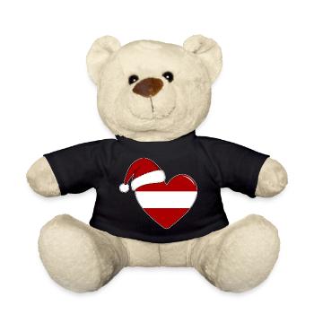 Drapeau de l’Autriche coeur de Noël - Nounours - noir - Devant