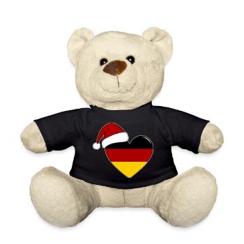 Drapeau de l’Allemagne Coeur de Noël - Nounours - noir - Devant