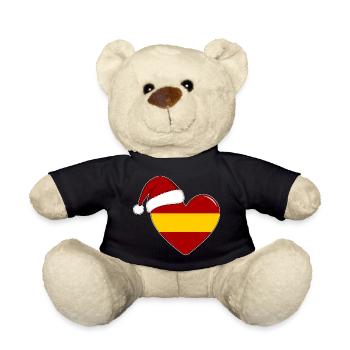 Drapeau Espagne coeur de Noël - Nounours - noir - Devant