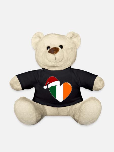 Drapeau de l’Irlande coeur de Noël - Nounours - noir