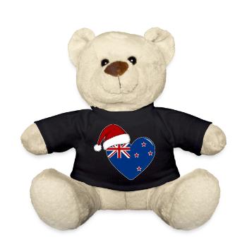 Coeur de Noël drapeau Nouvelle-Zélande - Nounours - noir - Devant