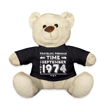 Vintage Zeitreise Geburtstags Design September 197 - Teddy - Schwarz - Vorne