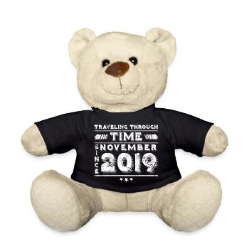 Vintage Time Travel Birthday Design novembre 2019 - Nounours - noir - Devant