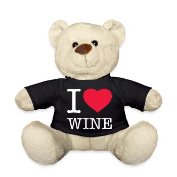 I LOVE WINE Wein - Teddy - Schwarz - Vorne