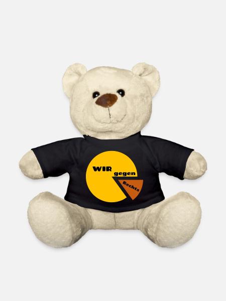 WIR gegen Rechts - Statement gegen Intoleranz - Teddy - Schwarz