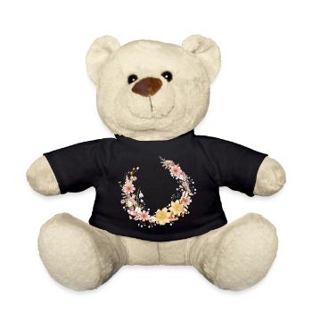 Couronne de fleurs, jonquilles printanières et chatons de palmier - Nounours - noir - Devant