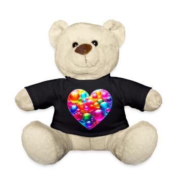 Colorful Heart - Teddy Bear - black - Front