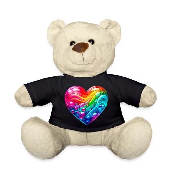 Buntes Herz - Teddy - Schwarz - Vorne