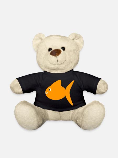 poisson rouge orange - Nounours - noir