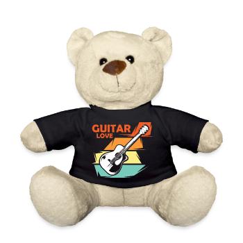 Gitarre Liebe Musik Illustration vintage retro - Teddy - Schwarz - Vorne