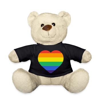 Rainbow Heart Pride - Liebe Vielfalt - Teddy - Schwarz - Vorne
