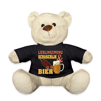 Favorite menu: Shashlik and beer, Russians, Dad - Teddy Bear - black - Front